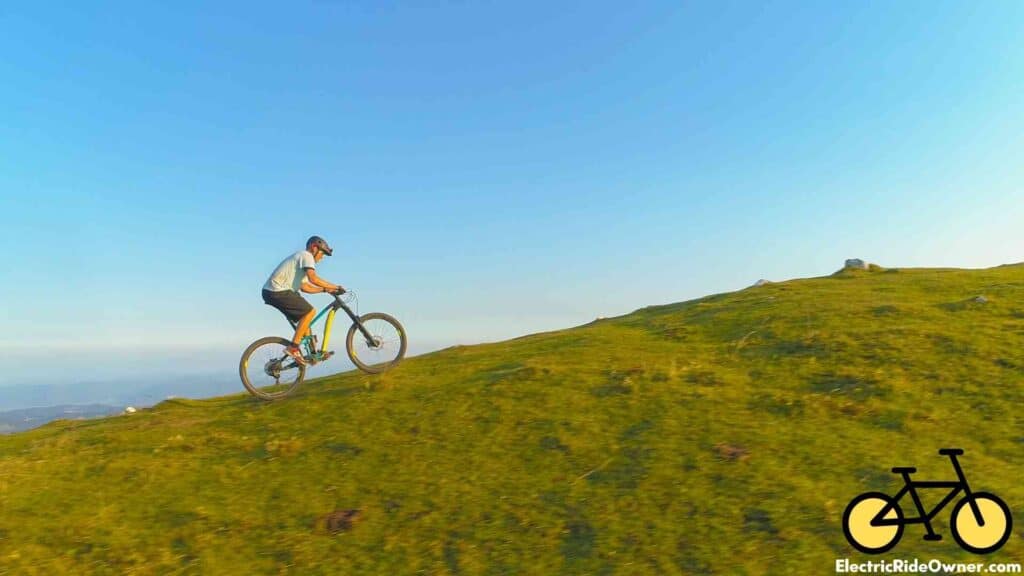 riding an ebike uphill