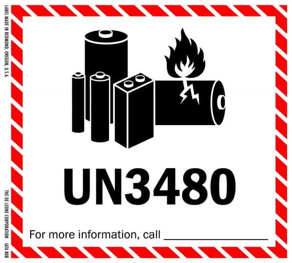 UN3480 label