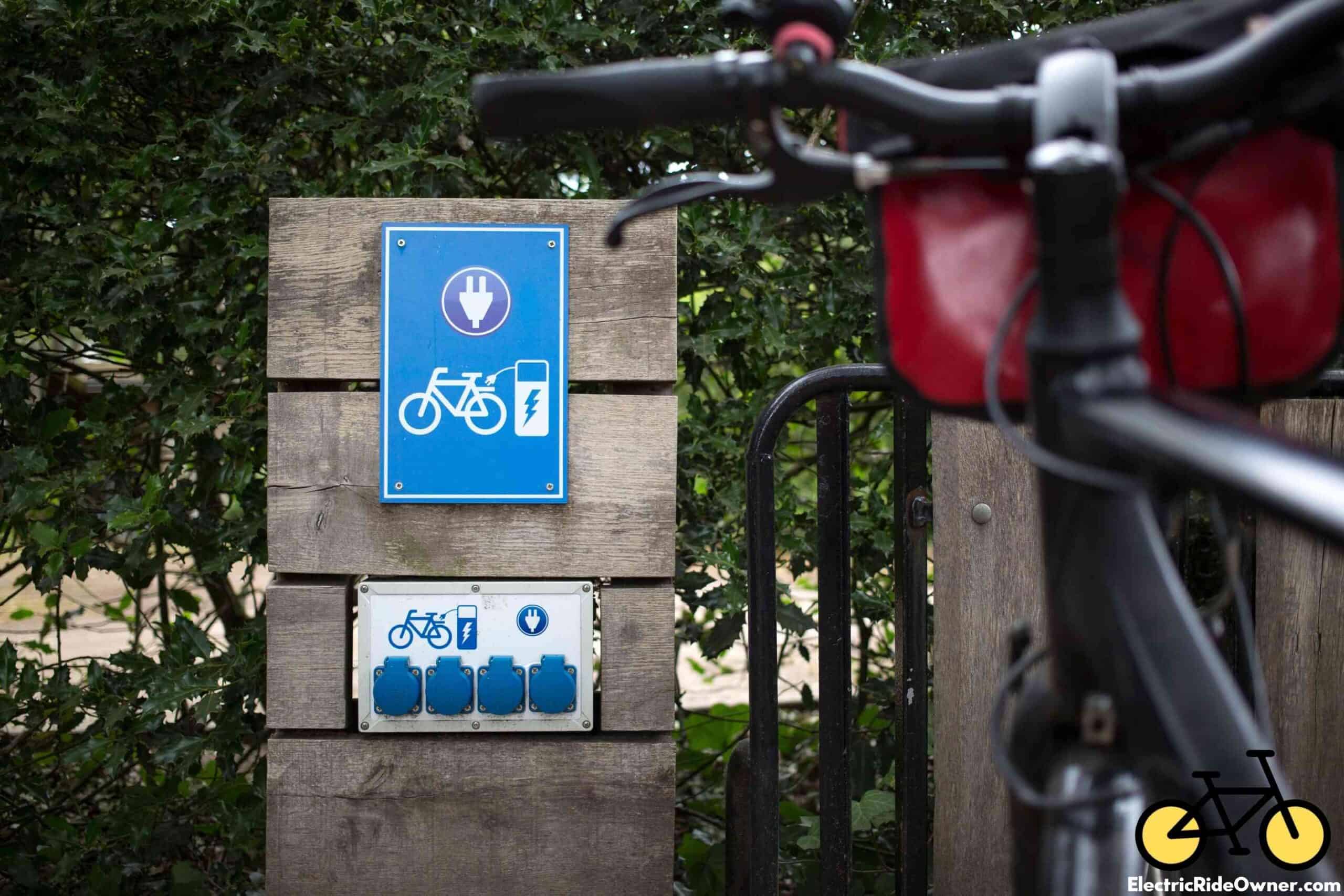 e-bike charging station sign