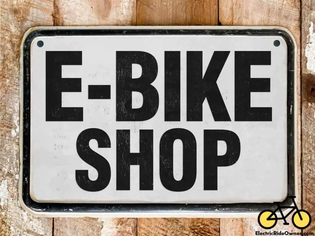 e-bike shop maintenance sign