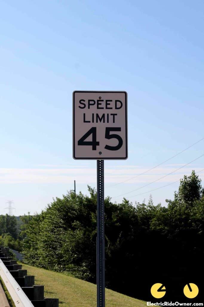 45kmh speed limit sign