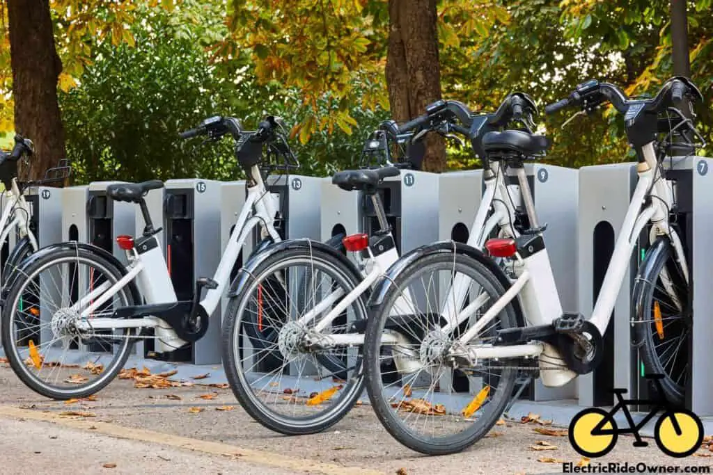 electric bike charging station in the city