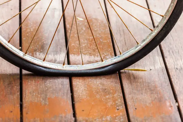 bike wheel and flat tire